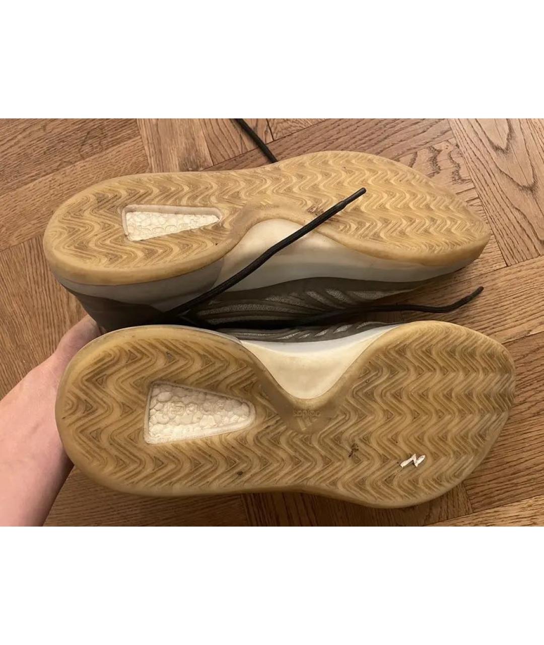 ADIDAS YEEZY Серые текстильные высокие кроссовки / кеды, фото 5