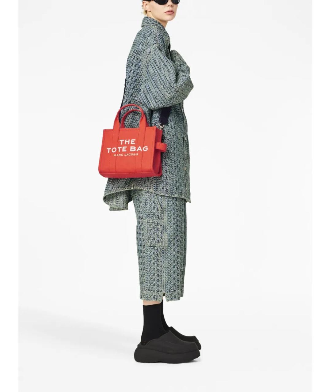 MARC JACOBS Коралловая хлопковая сумка тоут, фото 2