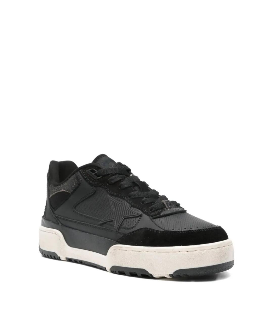 GOLDEN GOOSE DELUXE BRAND Черные кожаные низкие кроссовки / кеды, фото 2