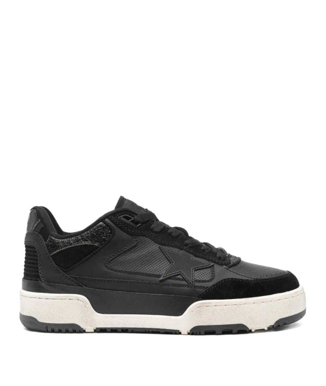 GOLDEN GOOSE DELUXE BRAND Черные кожаные низкие кроссовки / кеды, фото 1