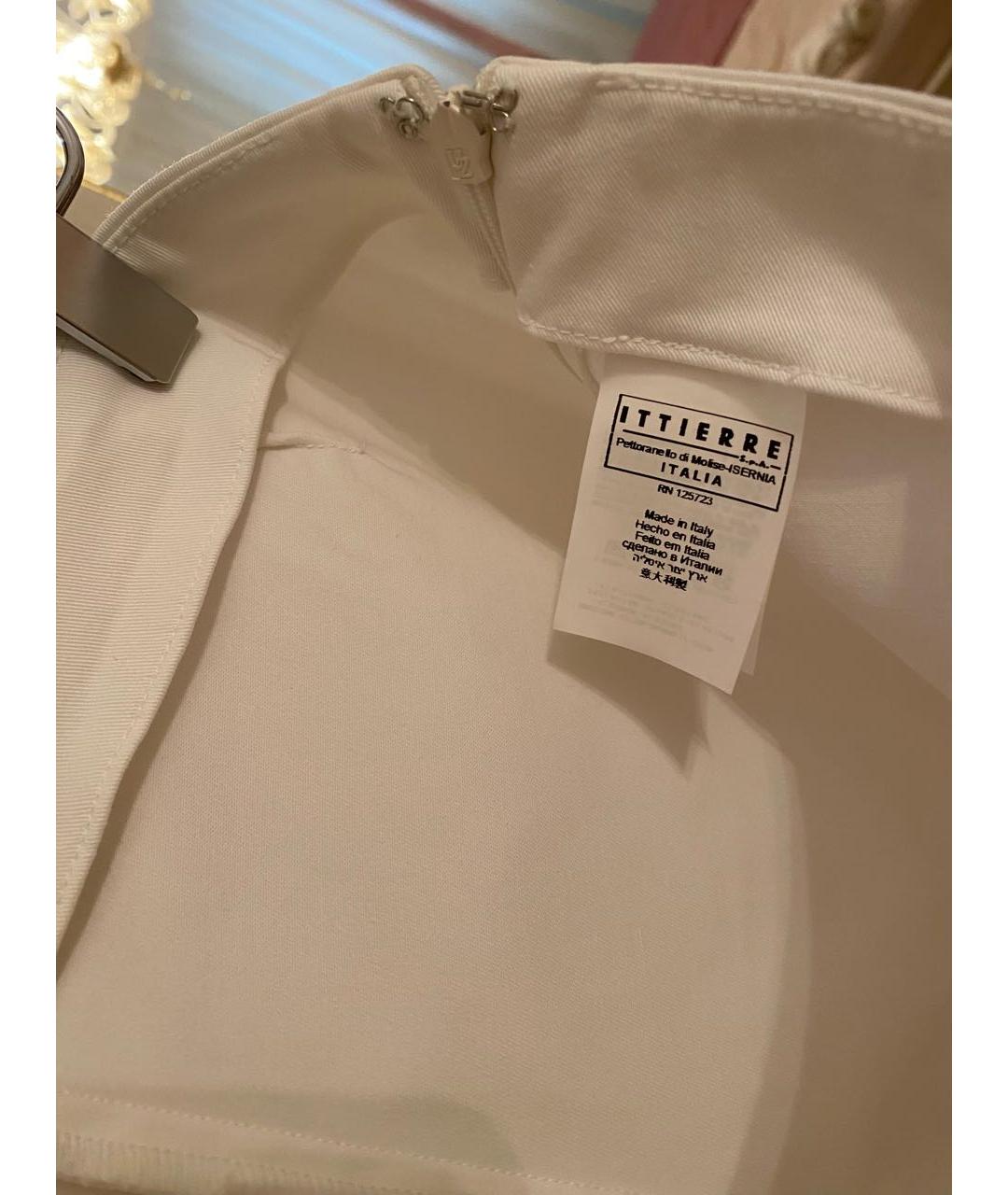 ERMANNO SCERVINO Белые хлопковые прямые брюки, фото 5
