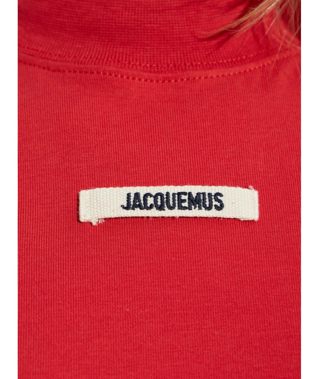 JACQUEMUS Красная хлопковая футболка, фото 5