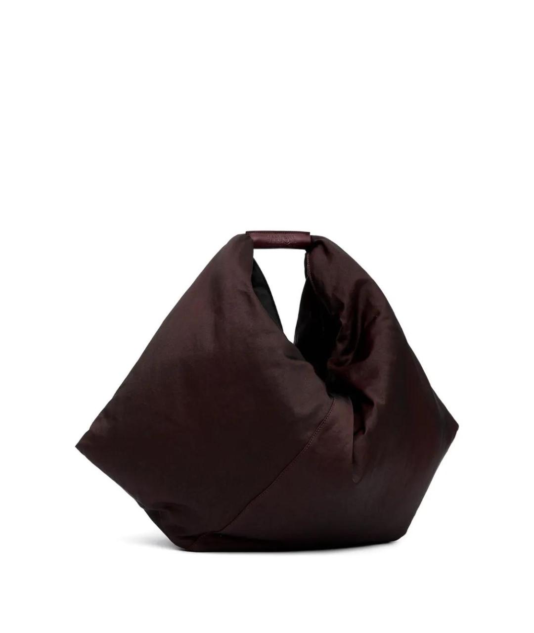 MM6 MAISON MARGIELA Бордовая тканевая сумка тоут, фото 1