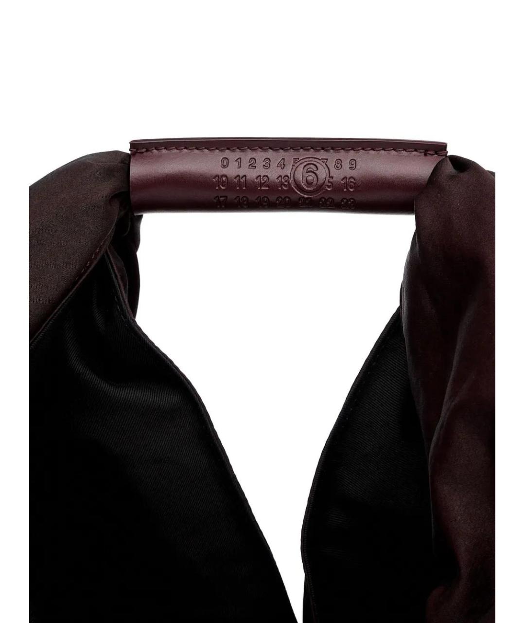 MM6 MAISON MARGIELA Бордовая тканевая сумка тоут, фото 5