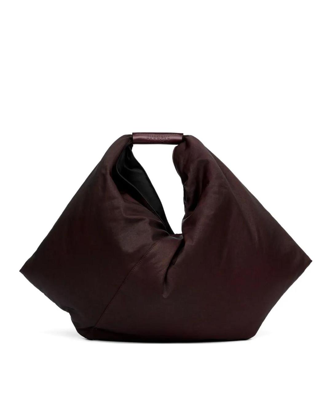 MM6 MAISON MARGIELA Бордовая тканевая сумка тоут, фото 2