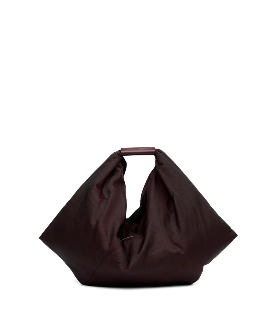 MM6 MAISON MARGIELA Бордовая тканевая сумка тоут, фото 4