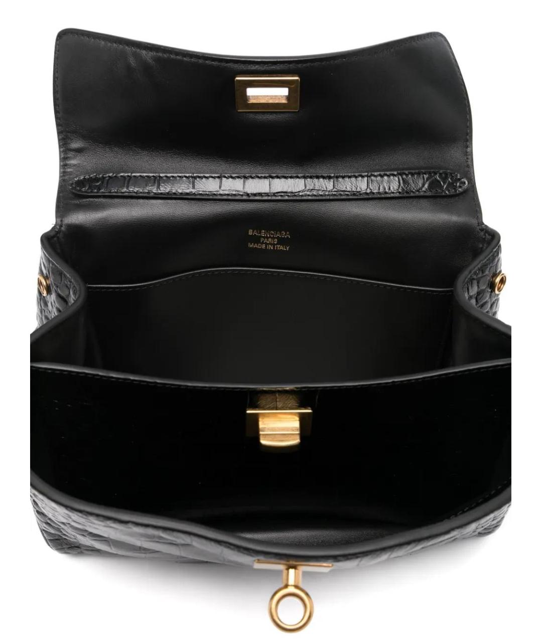BALENCIAGA Черная кожаная сумка тоут, фото 5