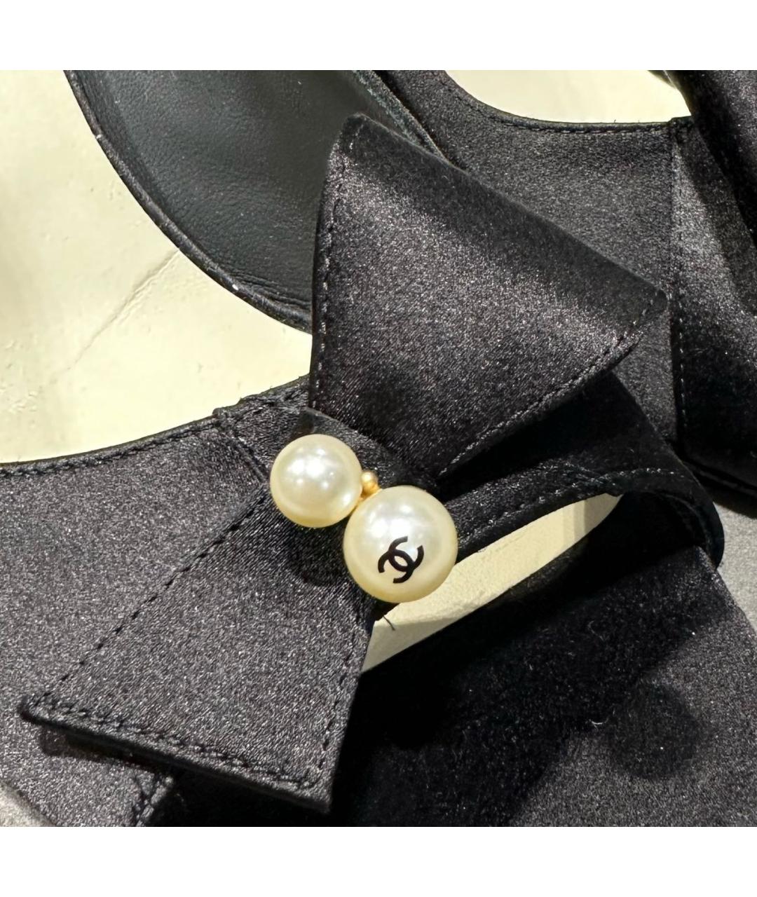 CHANEL Черные текстильные туфли, фото 6