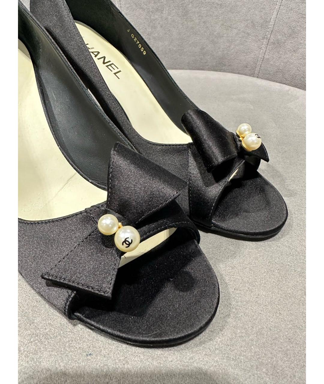 CHANEL Черные текстильные туфли, фото 3