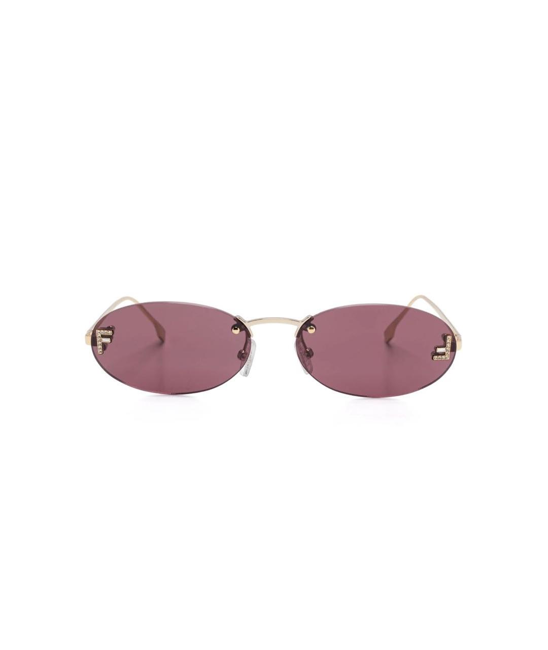 FENDI Розовые металлические солнцезащитные очки, фото 5
