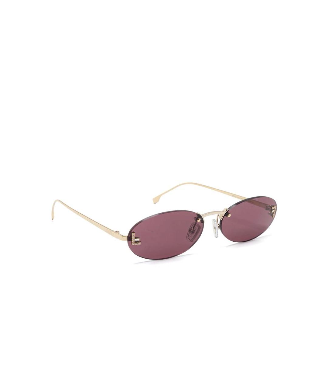 FENDI Розовые металлические солнцезащитные очки, фото 2