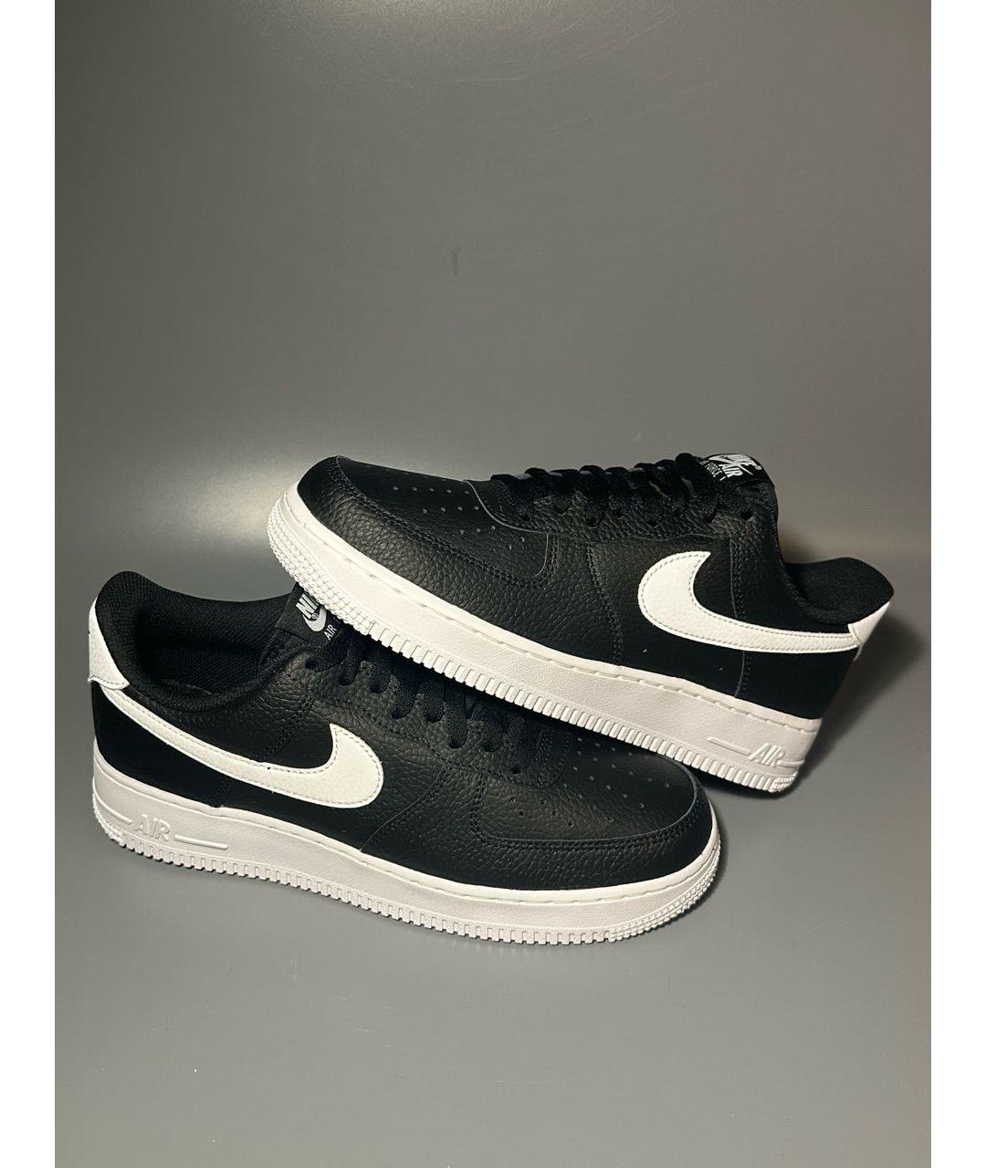 NIKE Черные кожаные низкие кроссовки / кеды, фото 5
