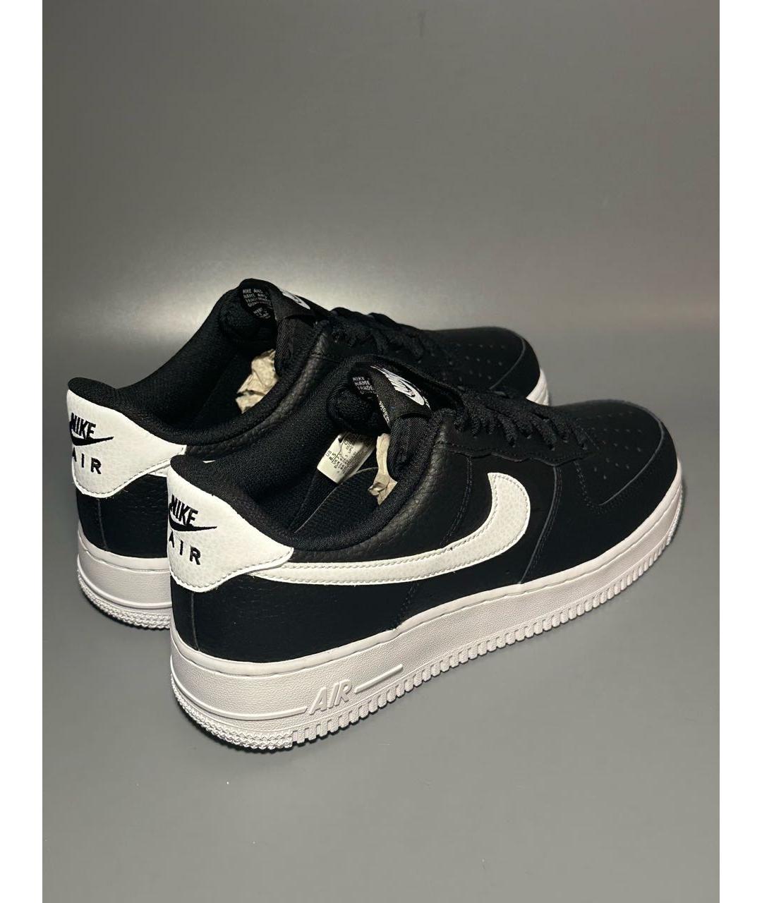 NIKE Черные кожаные низкие кроссовки / кеды, фото 7