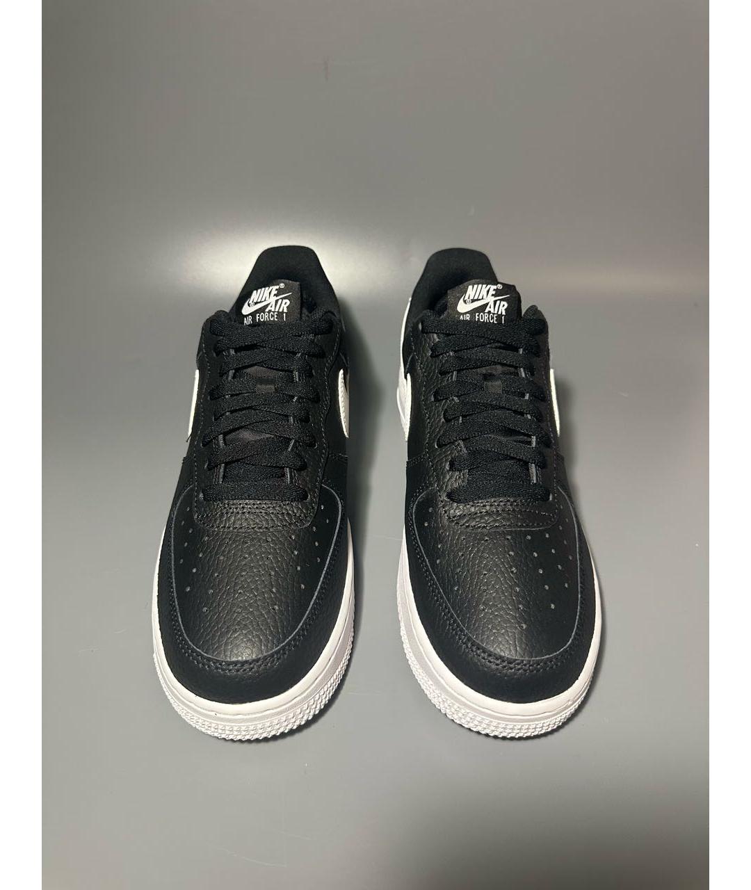 NIKE Черные кожаные низкие кроссовки / кеды, фото 2