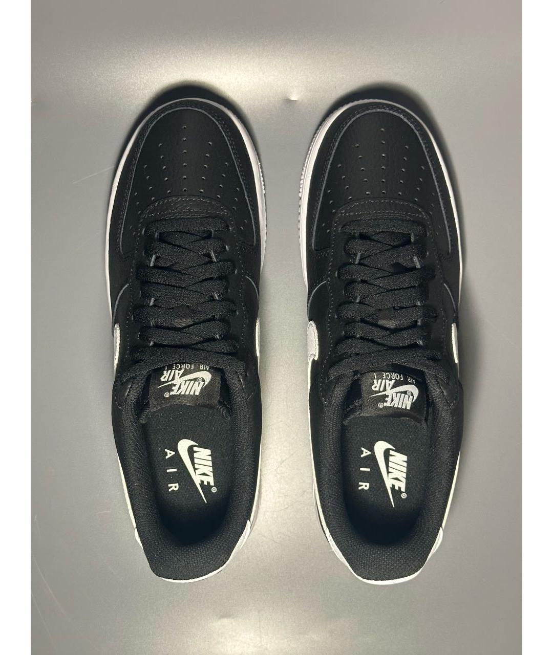 NIKE Черные кожаные низкие кроссовки / кеды, фото 3