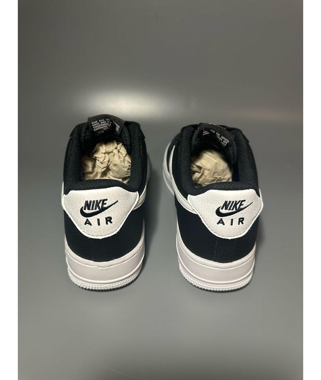 NIKE Черные кожаные низкие кроссовки / кеды, фото 4