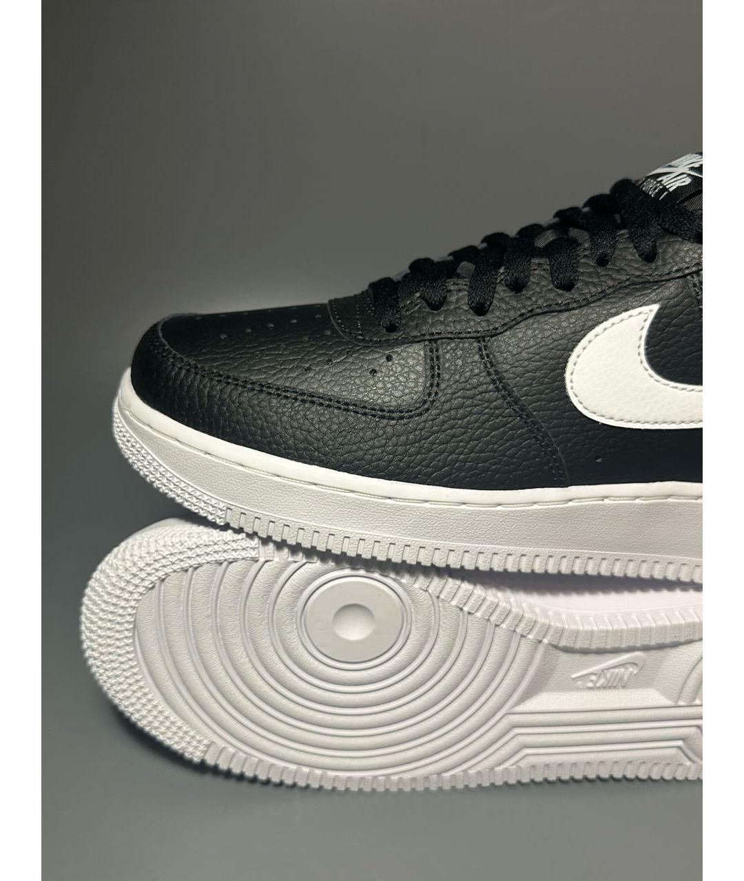 NIKE Черные кожаные низкие кроссовки / кеды, фото 8