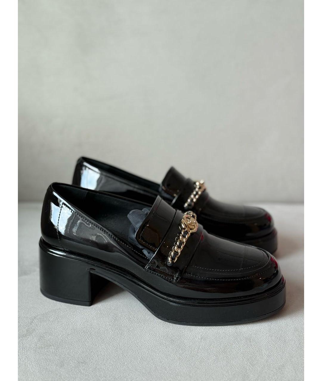 CHANEL Черные лоферы из лакированной кожи, фото 8