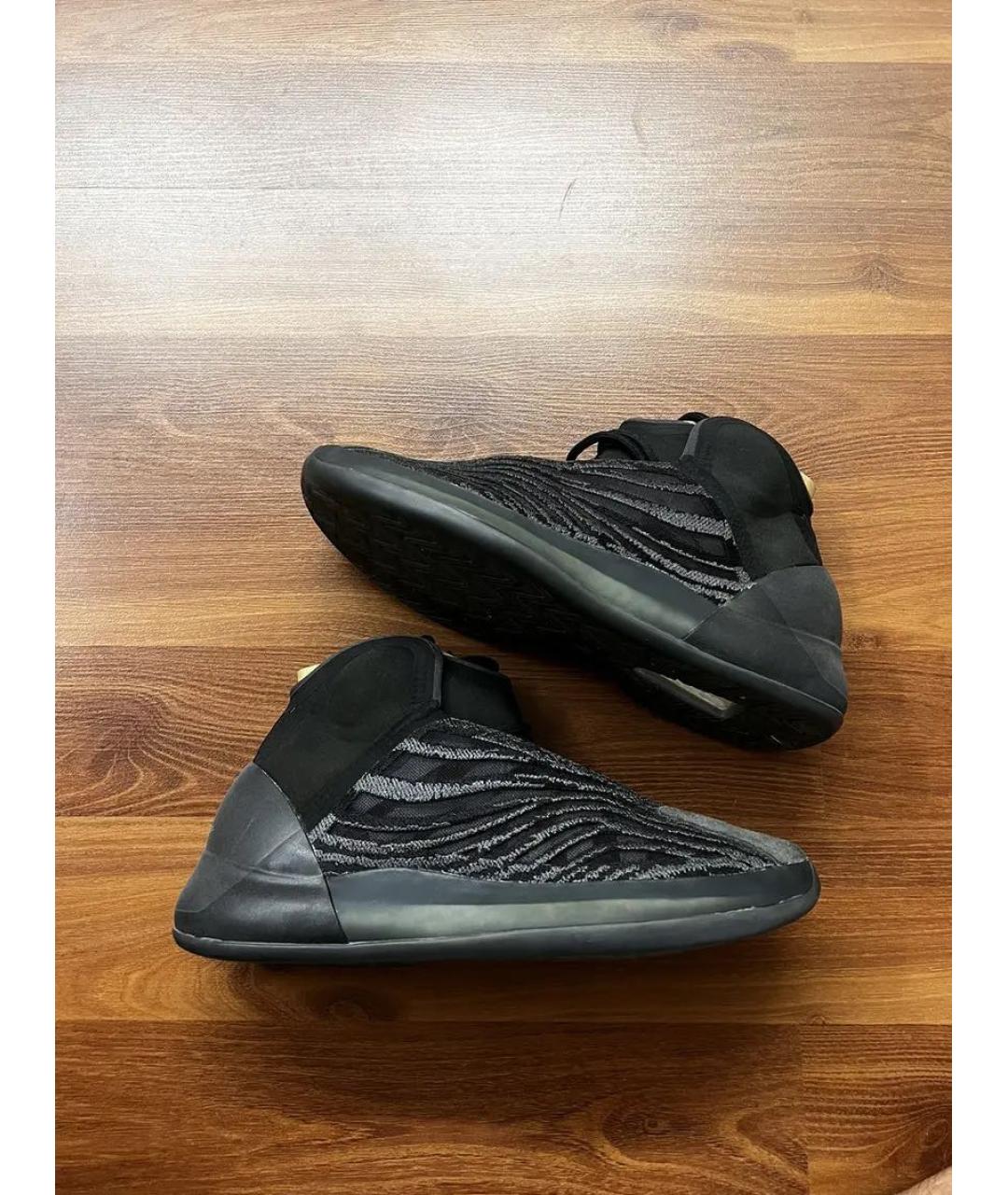 ADIDAS YEEZY Черные текстильные высокие кроссовки / кеды, фото 3