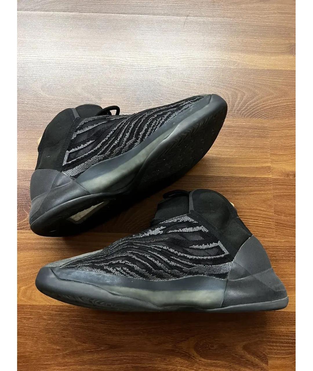 ADIDAS YEEZY Черные текстильные высокие кроссовки / кеды, фото 4