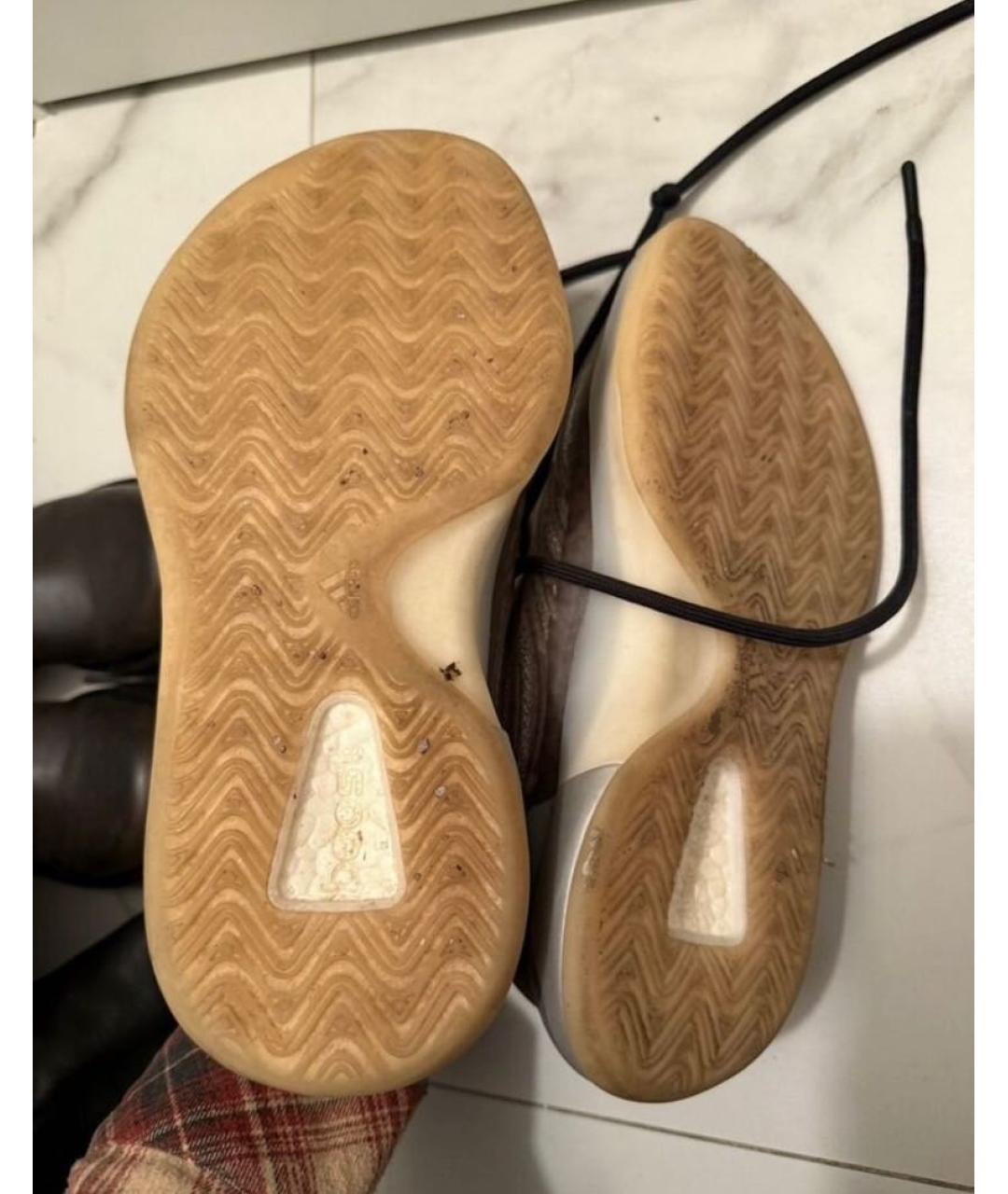 ADIDAS YEEZY Оранжевое текстильные высокие кроссовки / кеды, фото 4