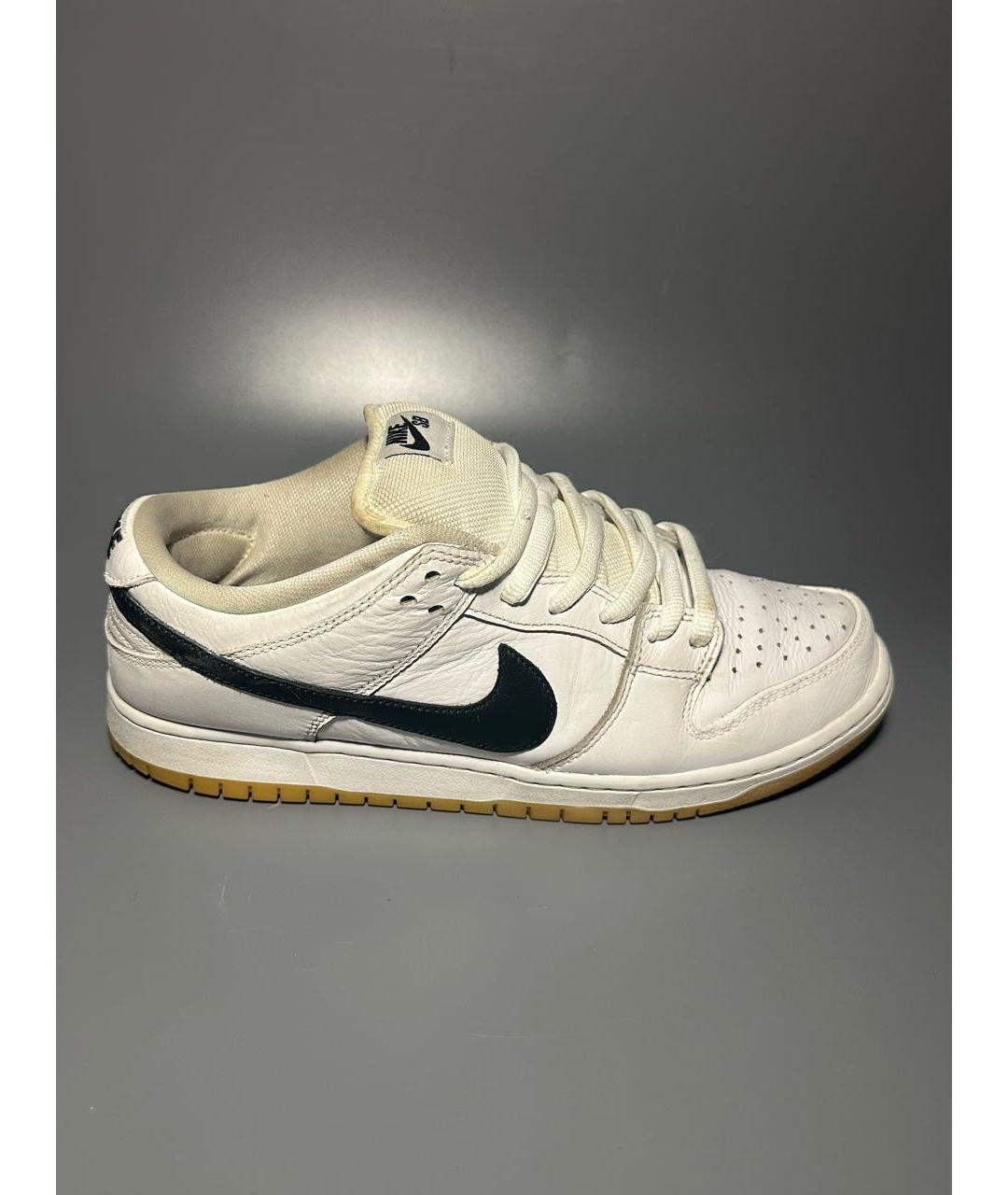 NIKE Белые кожаные низкие кроссовки / кеды, фото 9