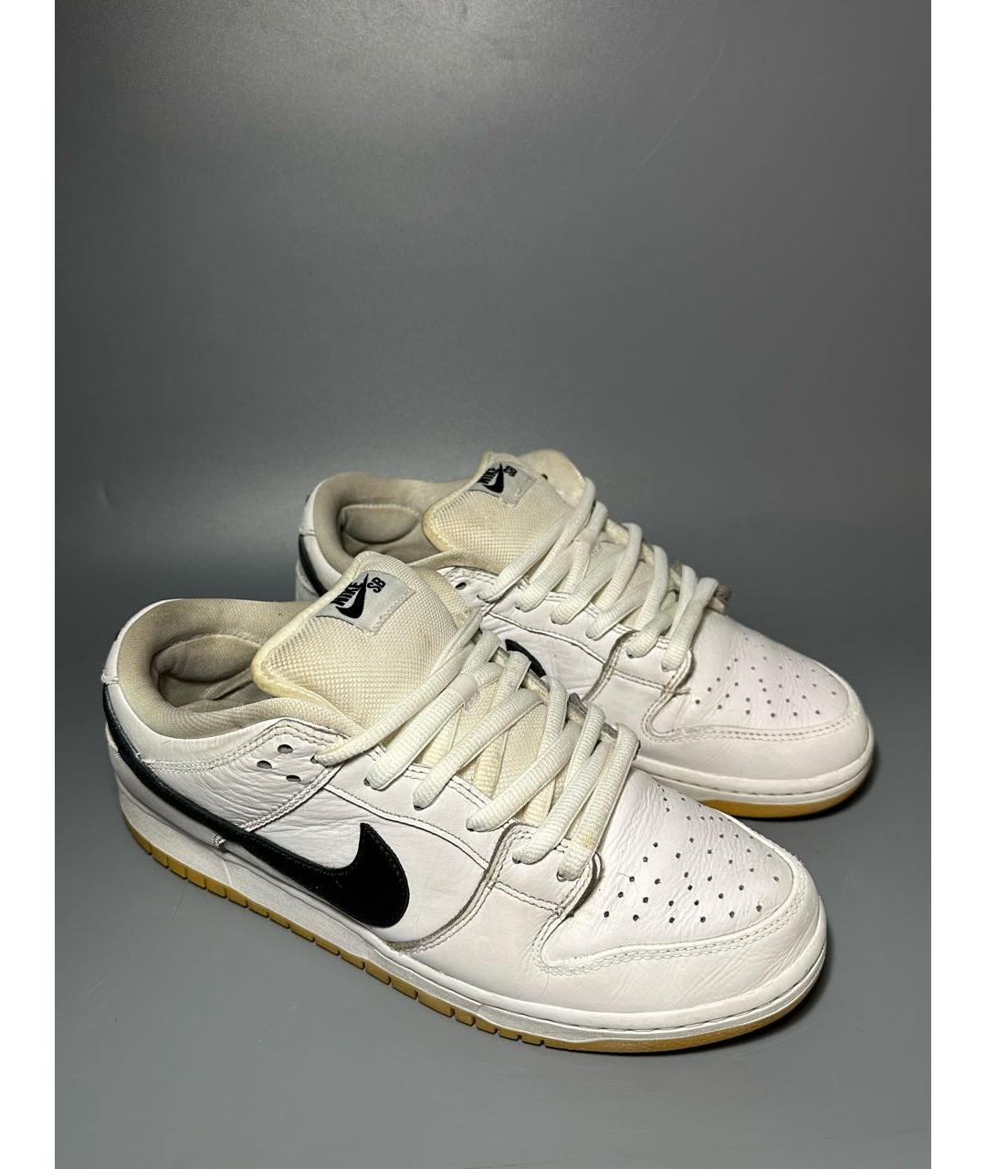 NIKE Белые кожаные низкие кроссовки / кеды, фото 5