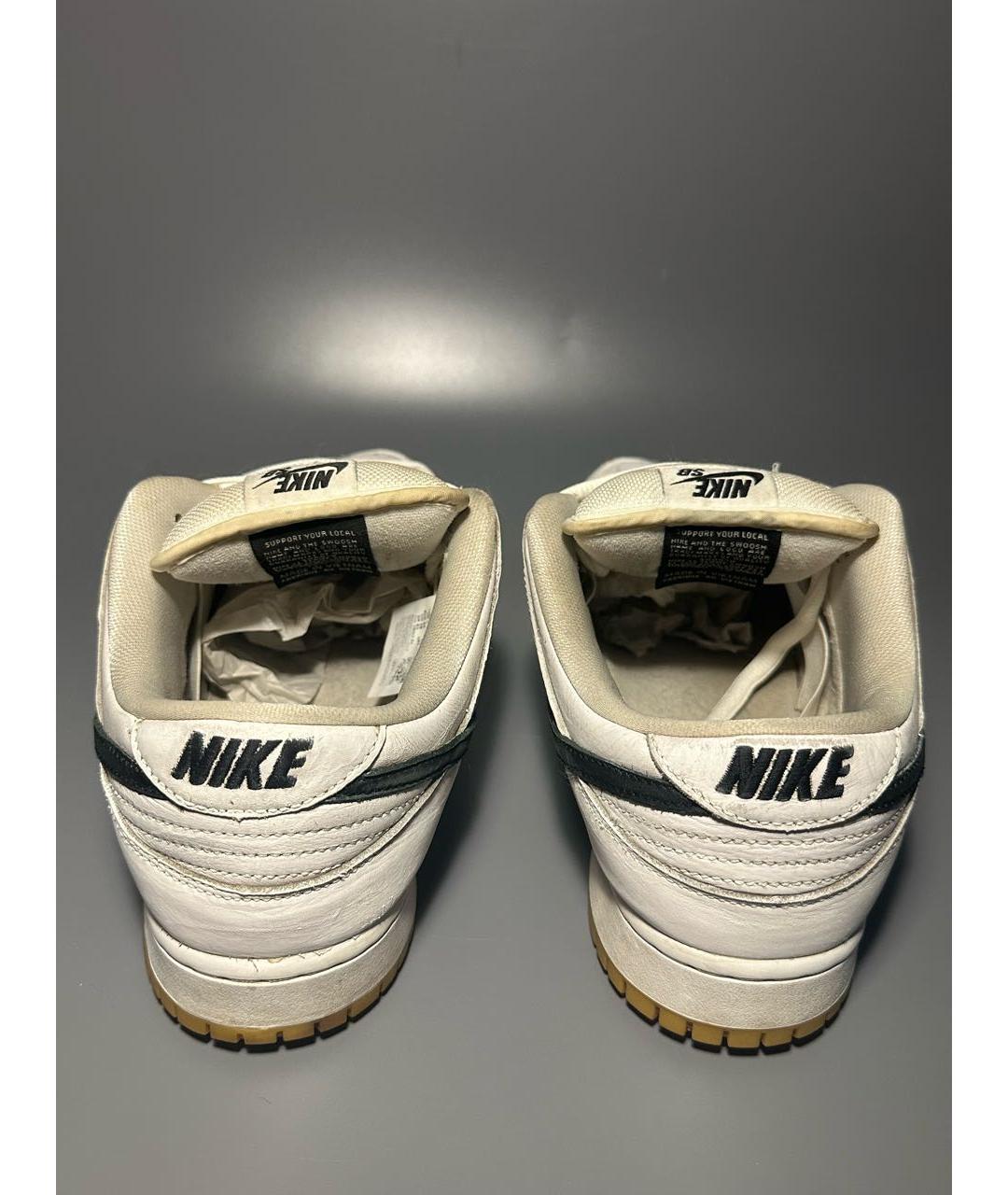 NIKE Белые кожаные низкие кроссовки / кеды, фото 4