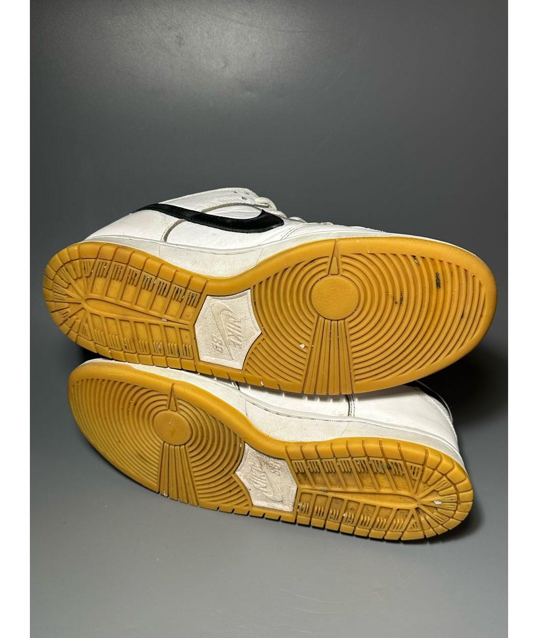 NIKE Белые кожаные низкие кроссовки / кеды, фото 7