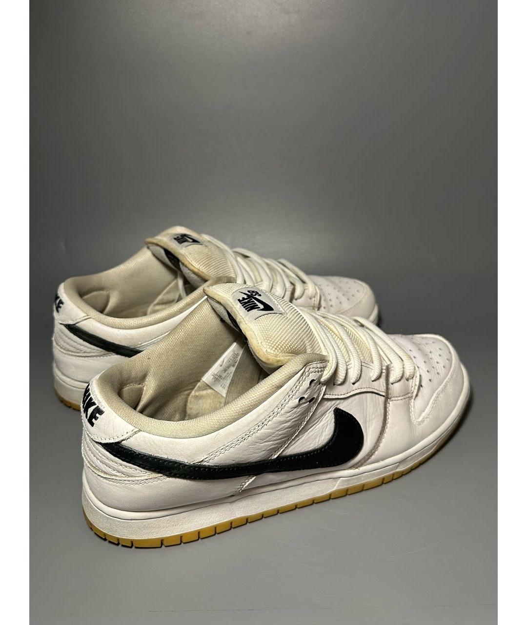 NIKE Белые кожаные низкие кроссовки / кеды, фото 6