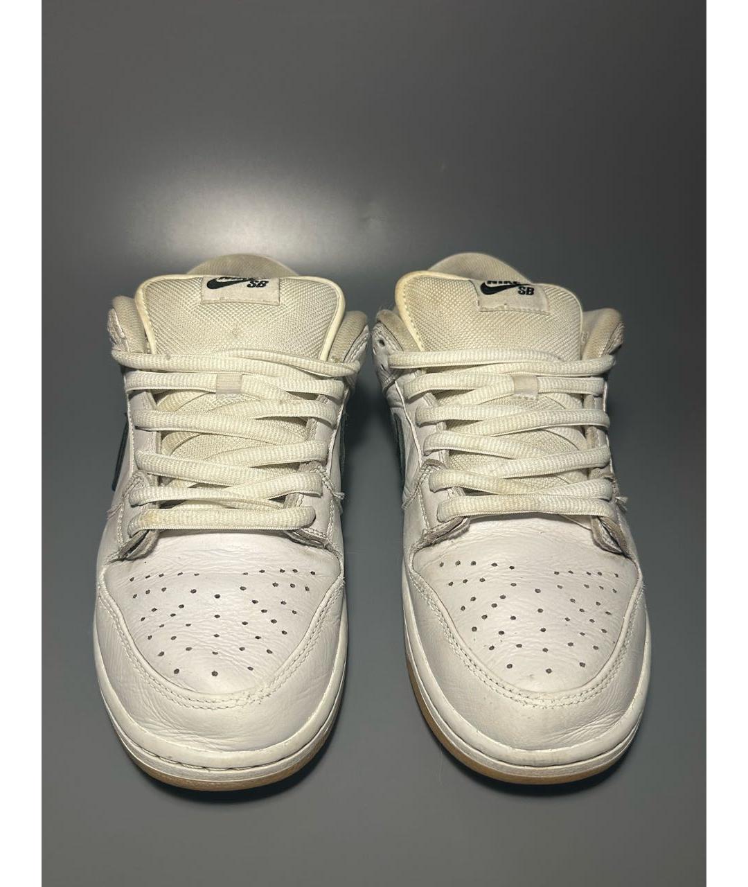 NIKE Белые кожаные низкие кроссовки / кеды, фото 2