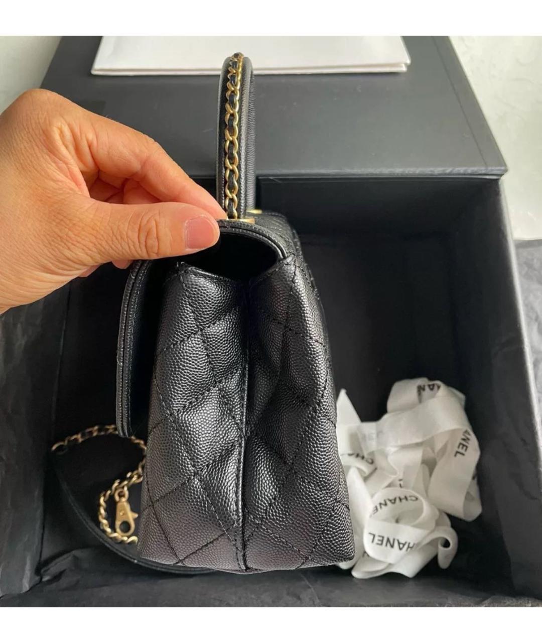 CHANEL Черная кожаная сумка через плечо, фото 4