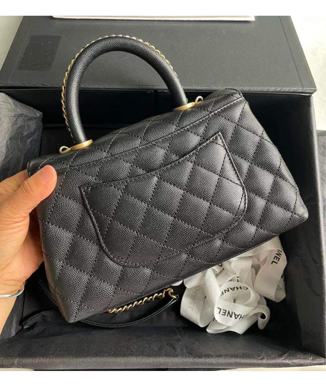 CHANEL Черная кожаная сумка через плечо, фото 3