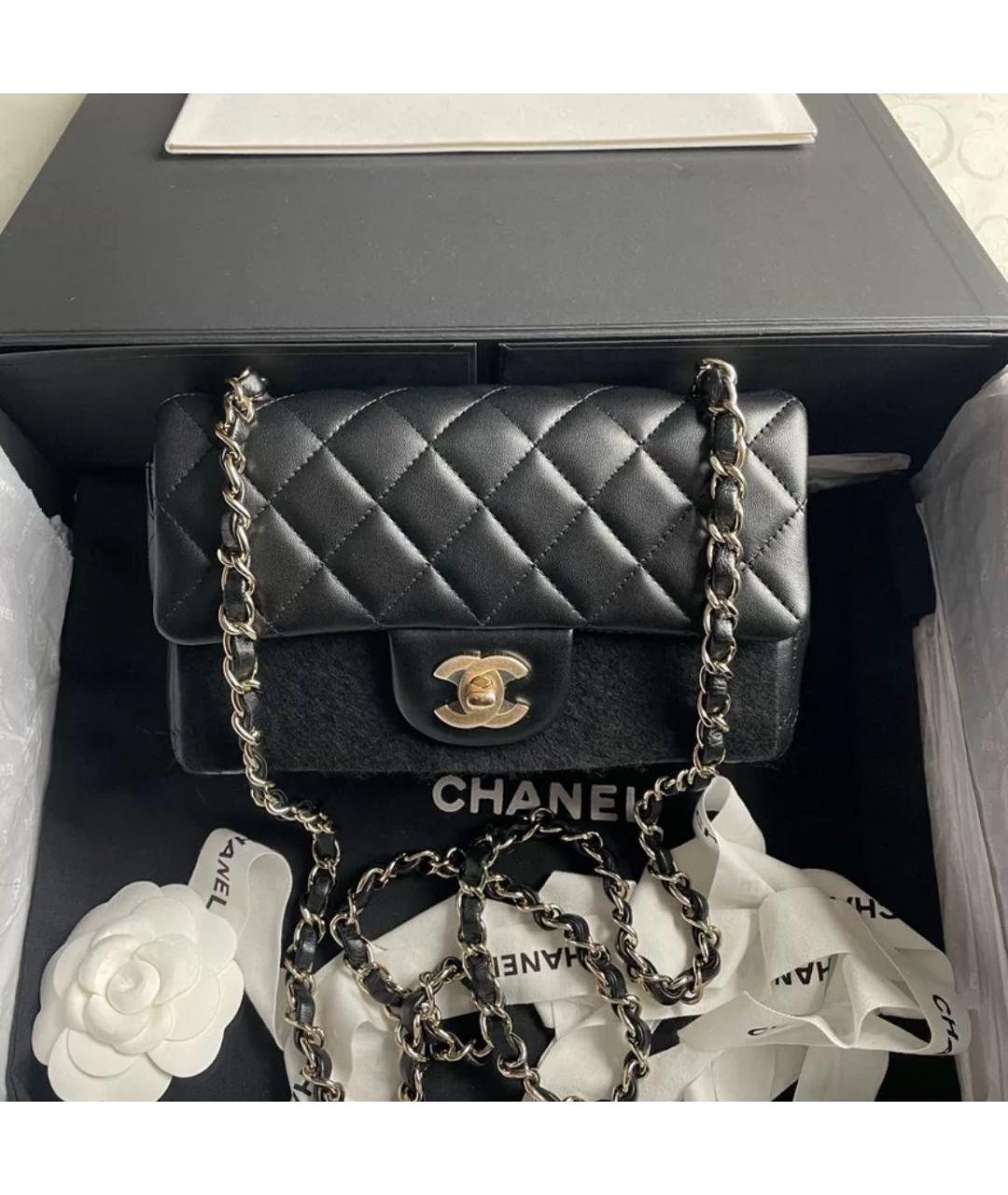 CHANEL Черная кожаная сумка через плечо, фото 7