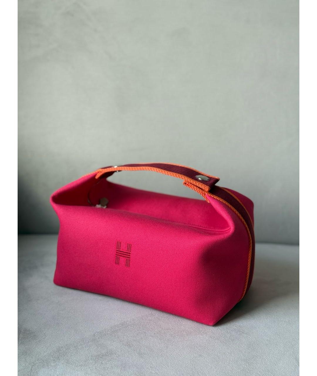 HERMES Розовая хлопковая косметичка, фото 5