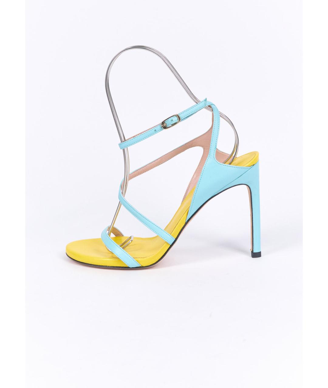 STUART WEITZMAN Желтые кожаные босоножки, фото 6
