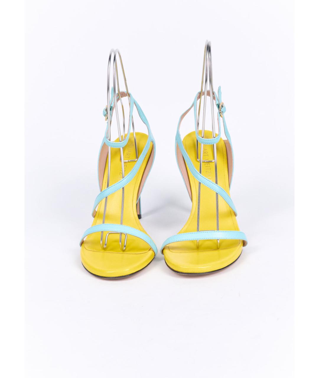 STUART WEITZMAN Желтые кожаные босоножки, фото 3