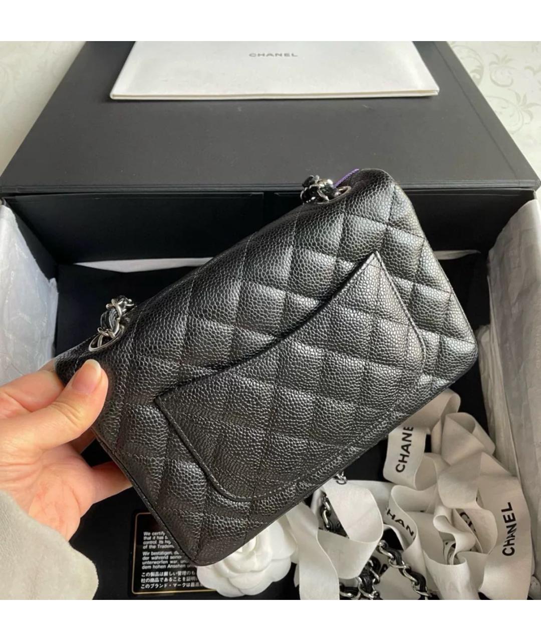CHANEL Черная кожаная сумка через плечо, фото 3