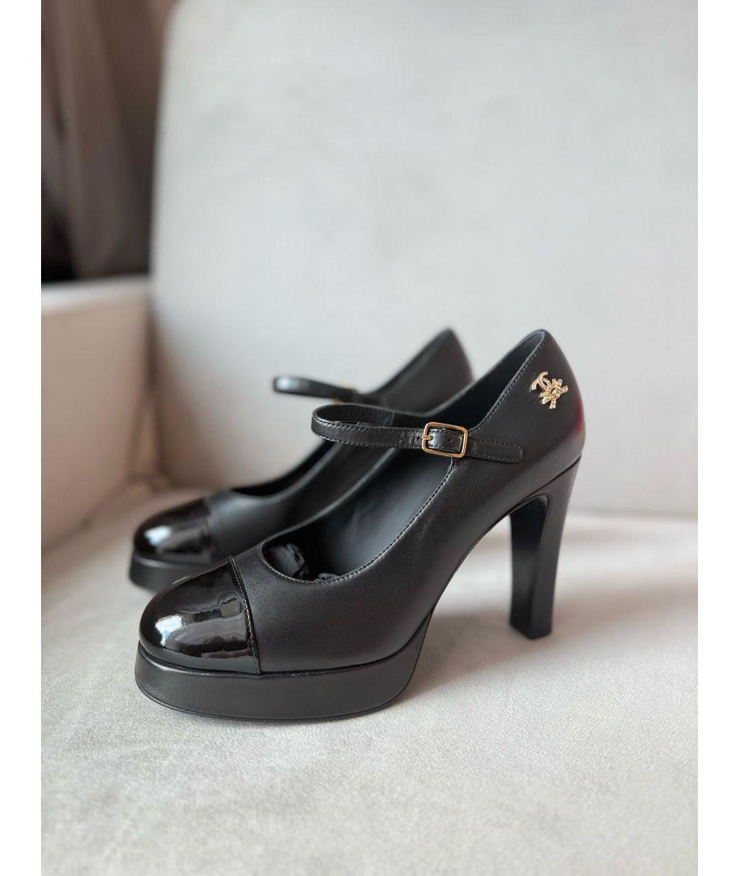 CHANEL Черные кожаные туфли, фото 9