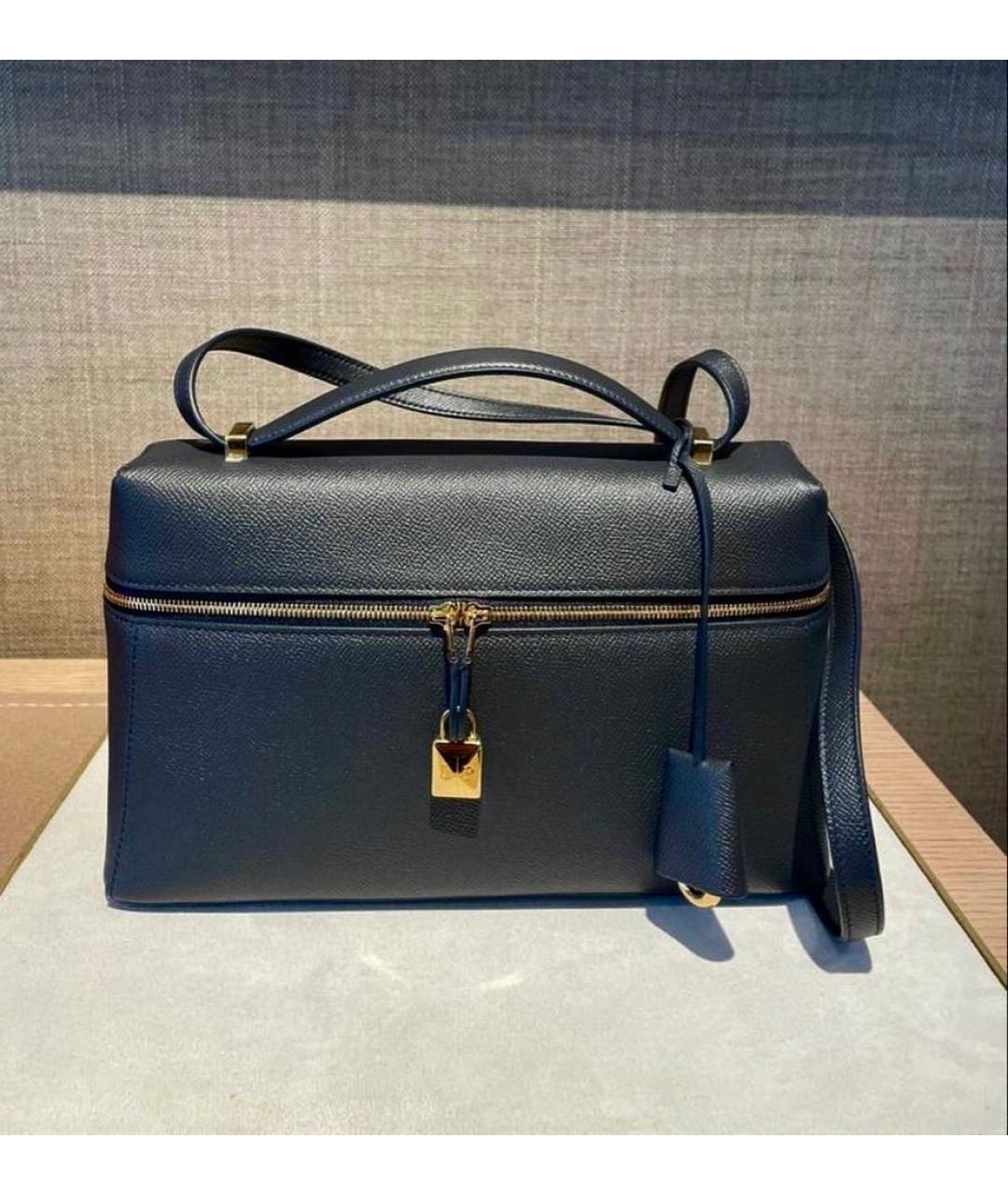 LORO PIANA Темно-синяя кожаная сумка через плечо, фото 7