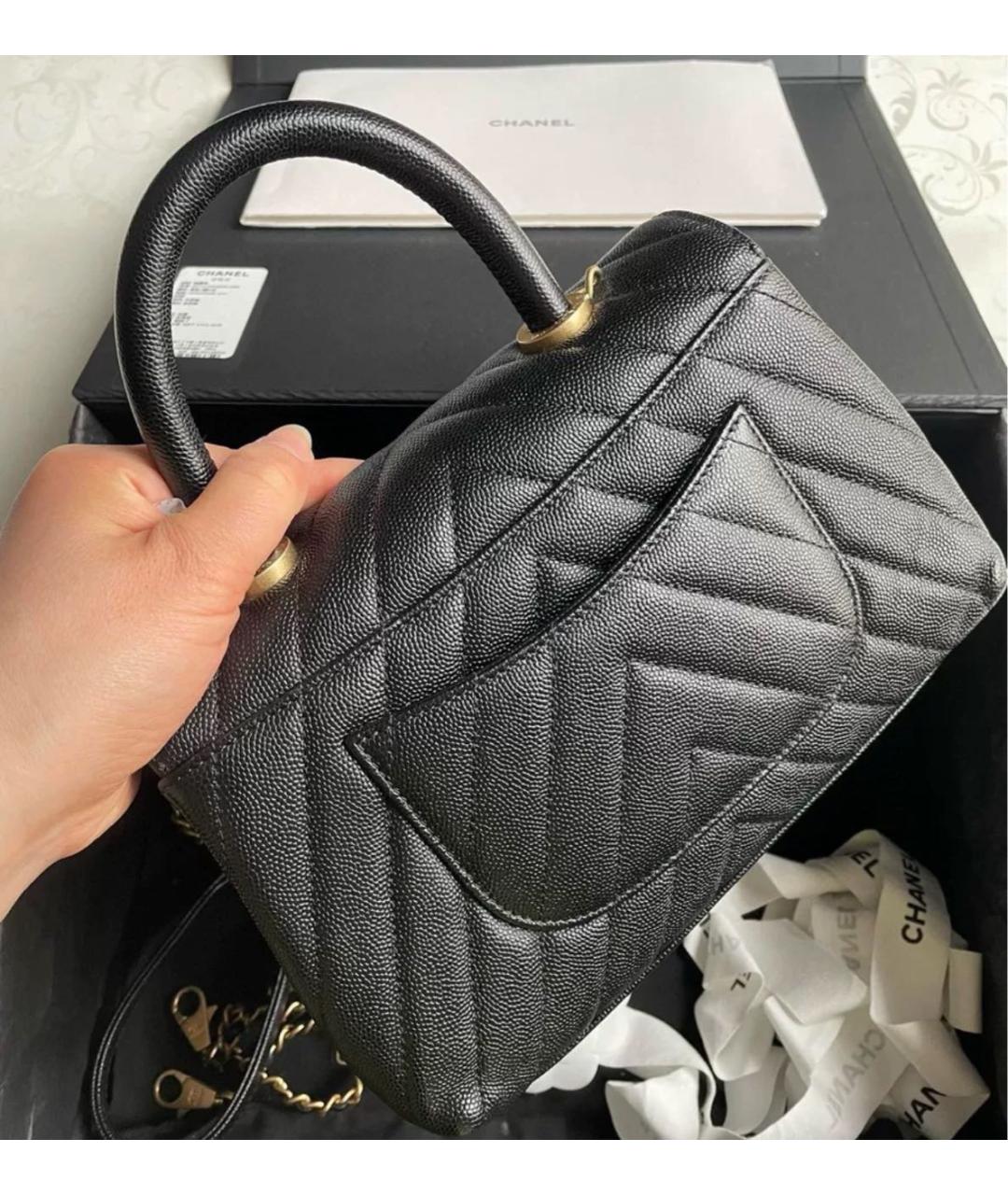 CHANEL Черная кожаная сумка через плечо, фото 3