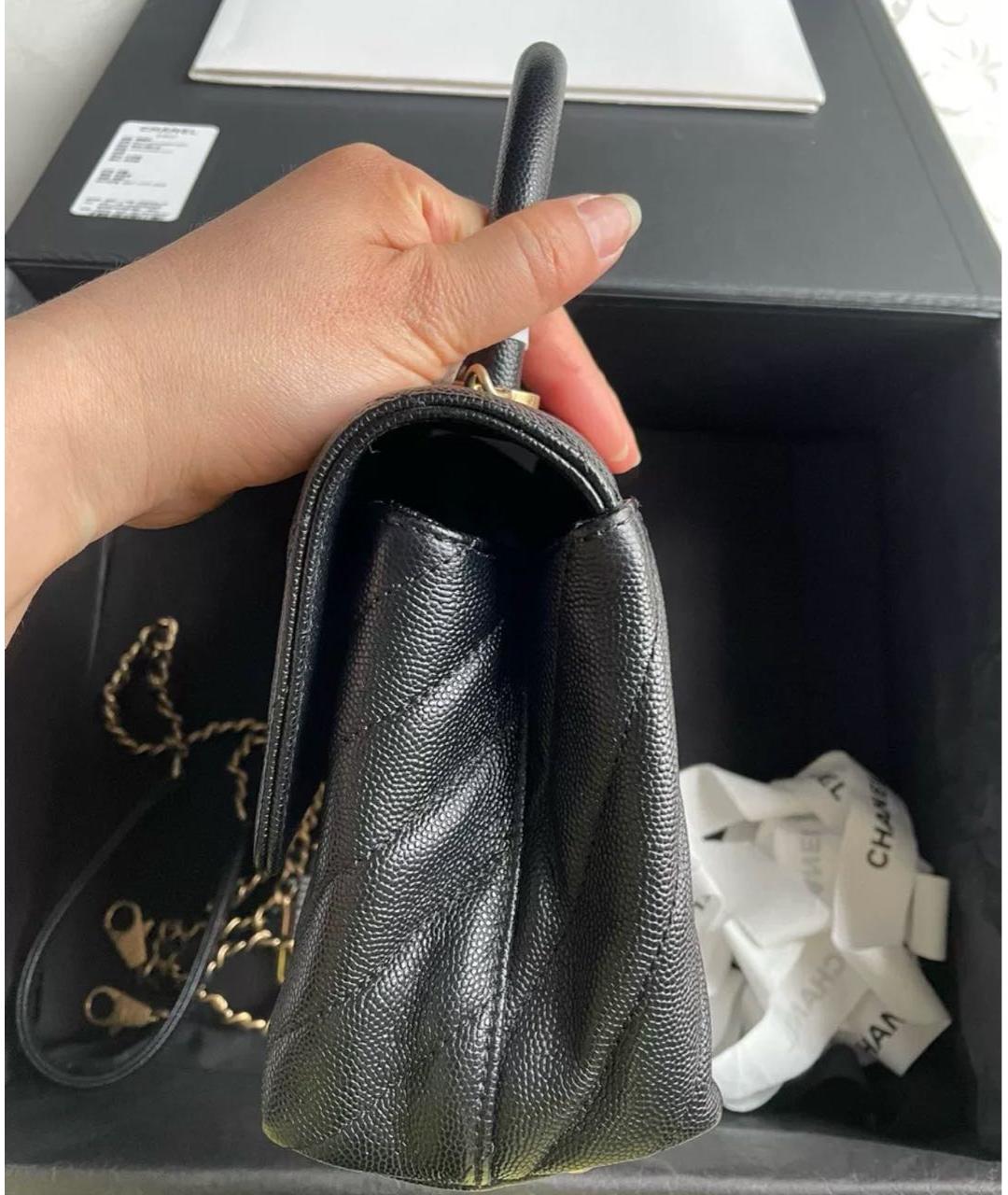 CHANEL Черная кожаная сумка через плечо, фото 4