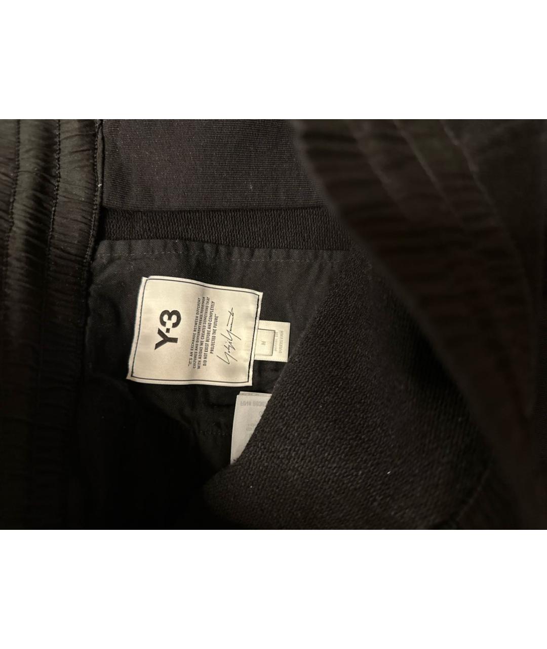 Y-3 Черные хлопковые повседневные брюки, фото 6