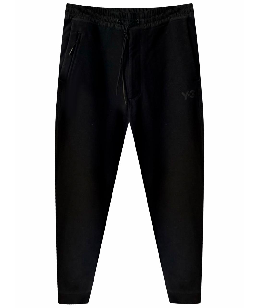 Y-3 Черные хлопковые повседневные брюки, фото 1