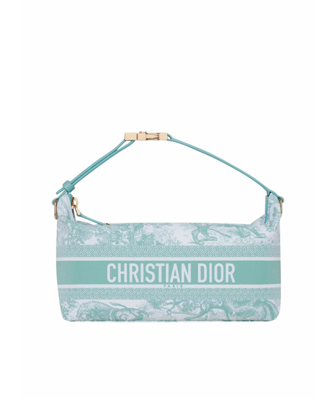 CHRISTIAN DIOR Бирюзовая тканевая косметичка, фото 1