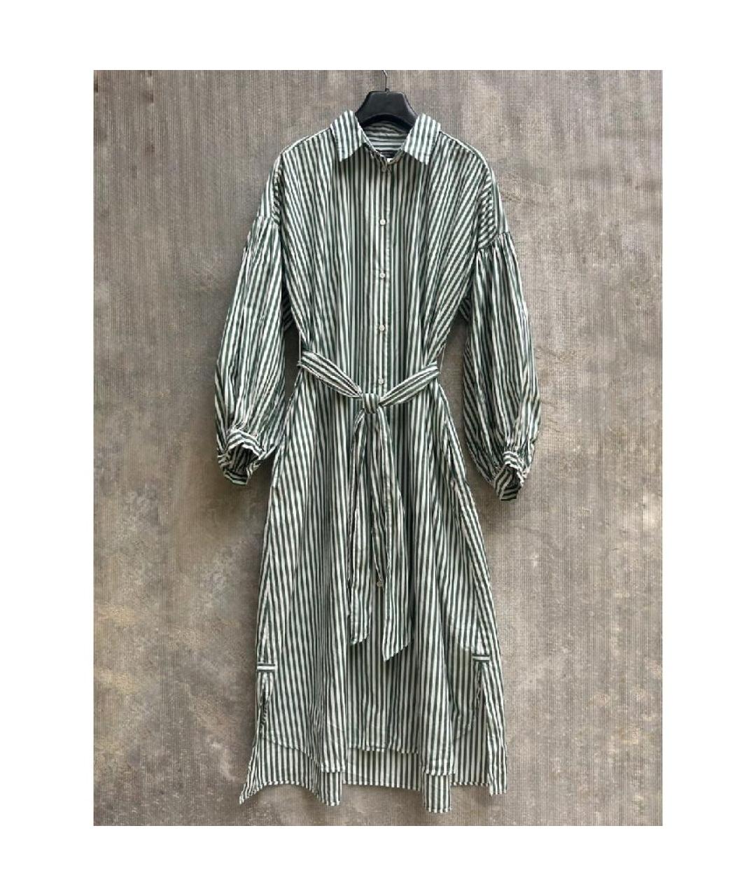WEEKEND MAX MARA Зеленые хлопковое платье, фото 8