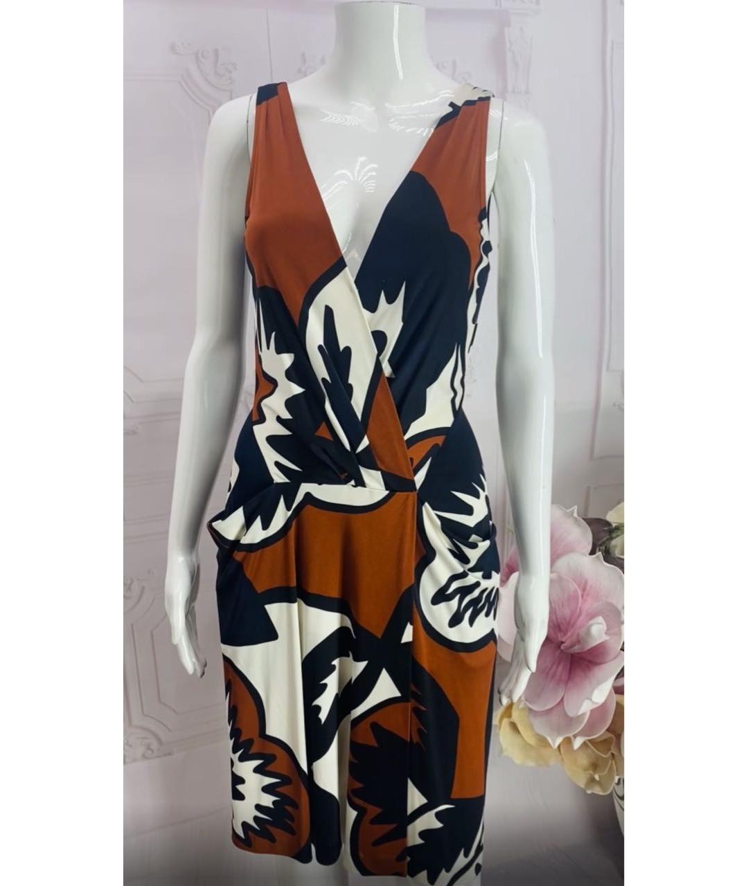 DIANE VON FURSTENBERG Мульти шелковое повседневное платье, фото 5