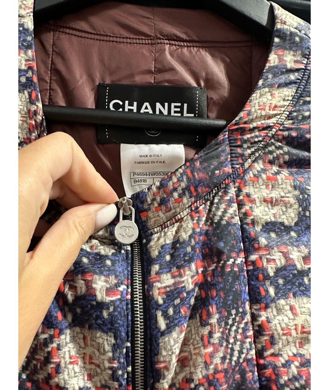 CHANEL Темно-синяя полиамидовая куртка, фото 4