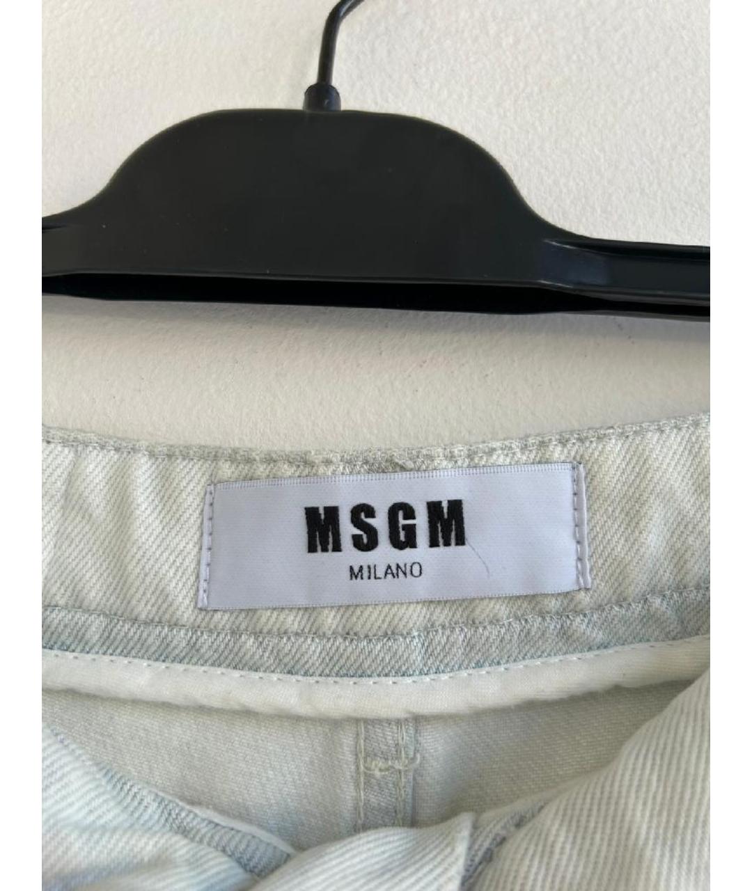 MSGM Белые хлопковые прямые джинсы, фото 2