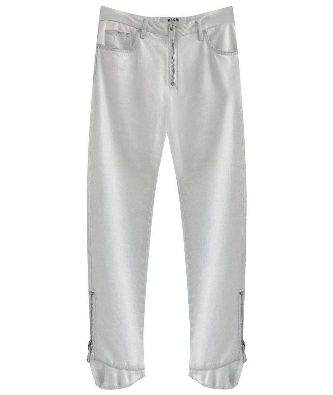 MSGM Белые хлопковые прямые джинсы, фото 1
